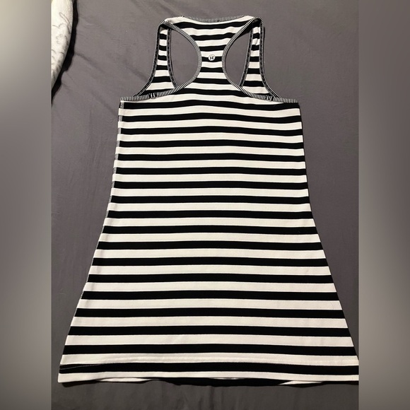 lululemon athletica Tops - Lululemon Cool Striped Racerback Tank Black and White Striped